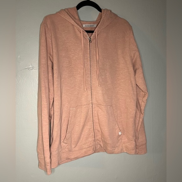 Outerknown Tops - Outerknown pink hemp fullzip hooded sweater